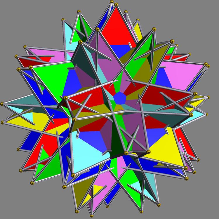 Compound of six pentagrammic crossed antiprisms