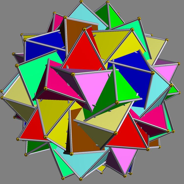 Compound of ten triangular prisms