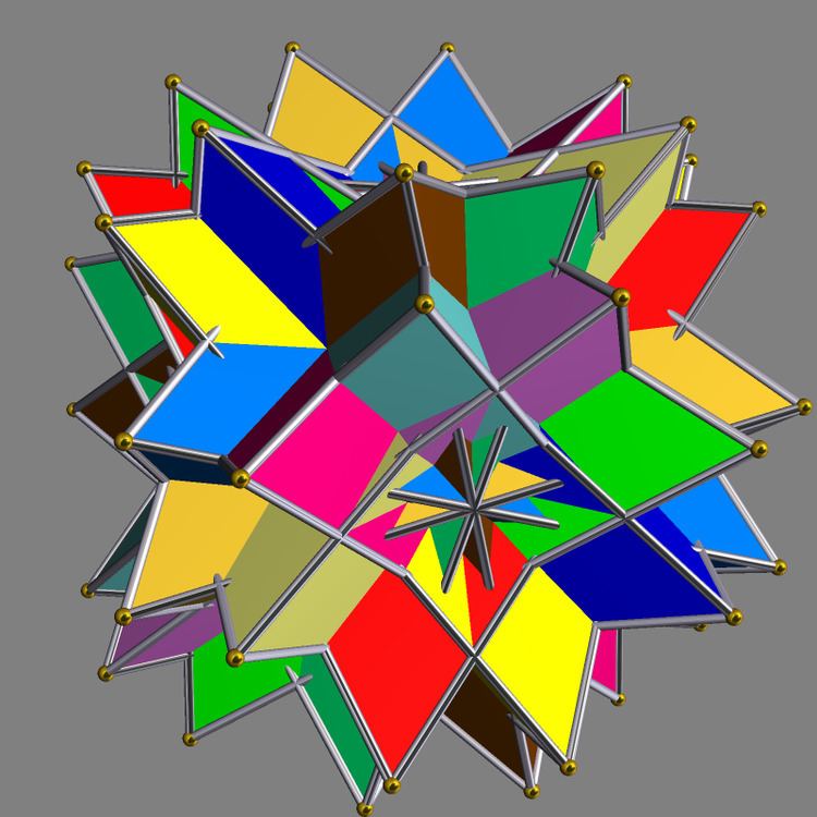 Compound of twelve tetrahedra with rotational freedom