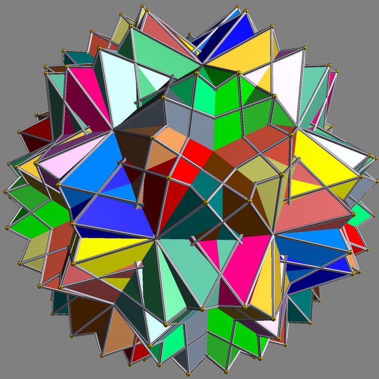 Compound of twenty octahedra with rotational freedom