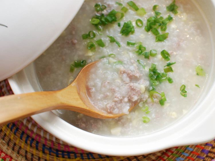 Congee Ground Pork and Corn Congee Chinese Rice Porridge Recipe Serious