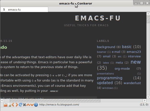 Conkeror emacsfu conkeror web browsing the emacs way