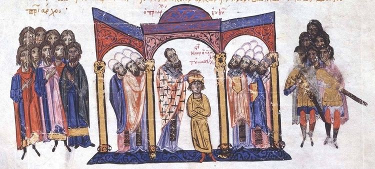 Constantine VII FileCoronation of Constantine VII as coemperor in 908jpg