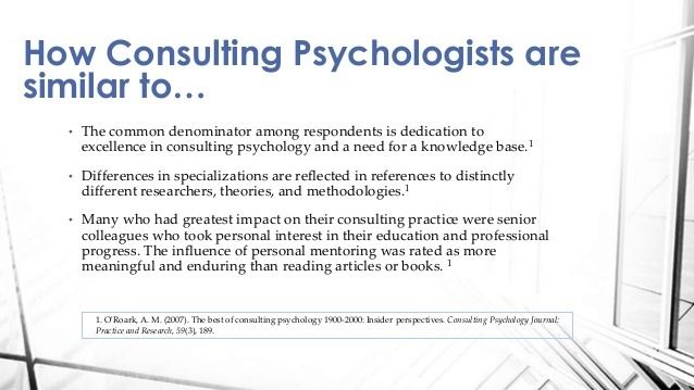 Consulting psychology What is Consulting Psychology