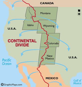 Continental Divide of the Americas Continental Divide Map and Details