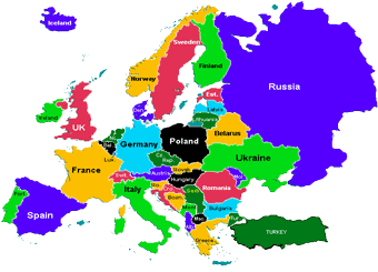 Map of Continental Europe
