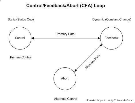Control–feedback–abort loop