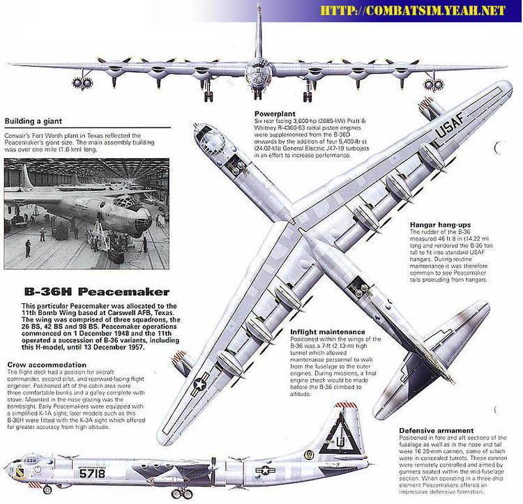 Convair B-36 Peacemaker WINGS PALETTE Convair B36 Peacemaker USA