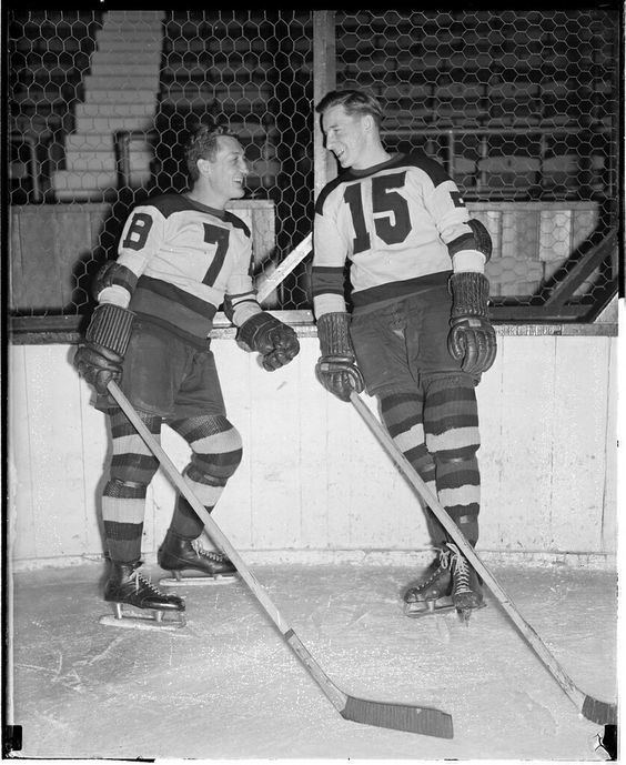 Cooney Weiland Cooney Weiland and Milt Schmidt Boston Bruins NHL Hockey