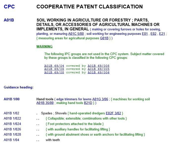 Cooperative Patent Classification