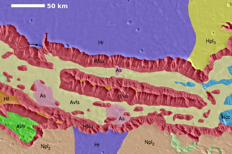 Coprates Chasma Geologic map of E Coprates Chasma