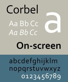 Corbel (typeface) httpsuploadwikimediaorgwikipediacommonsthu