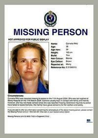 A poster of a missing person namely Cornelia Rau.
