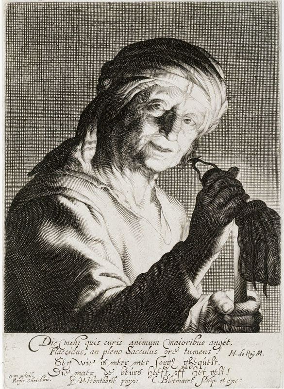 Cornelis Bloemaert Bloemaert after Gerard van Honthorst Old Woman Holding a Candle