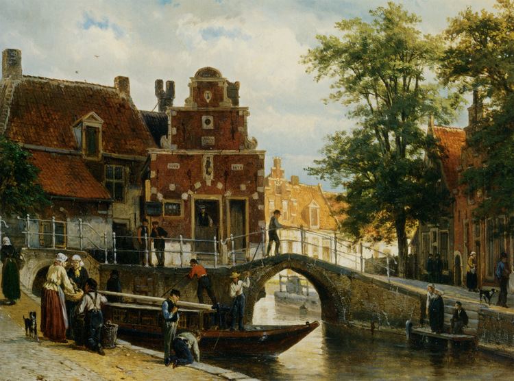 Cornelis Springer A View of Franeker with the Zakkendragershuisje Cornelis