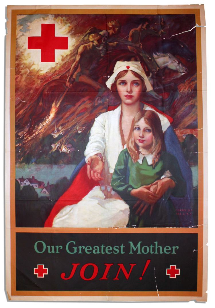 Cornelius Hicks Lot Detail Red Cross 1917 Poster by Cornelius Hicks Historic