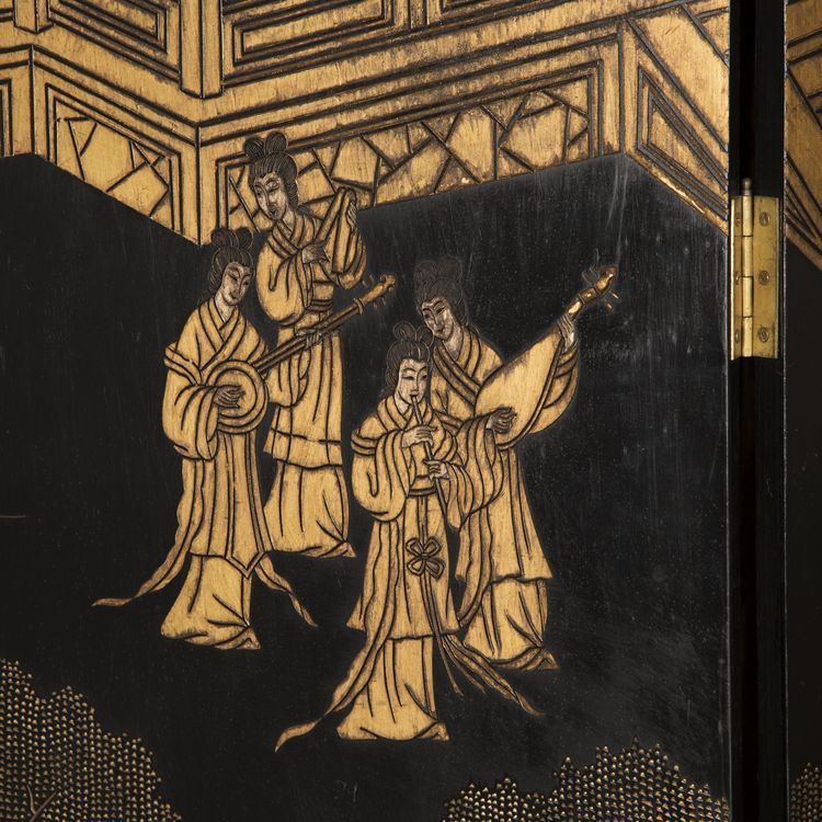 Coromandel lacquer Folding screen in Coromandel lacquer 20th Century Expertissim