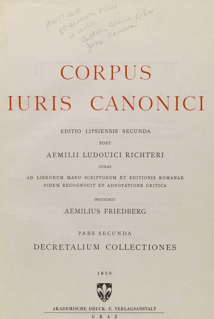 Corpus Juris Canonici wwwcolumbiaeduculwebdigitalcollectionscult