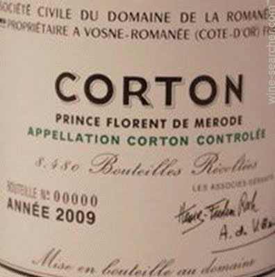 Corton (wine) Domaine de la RomaneeConti Corton Grand Cru Cote de Beaune France