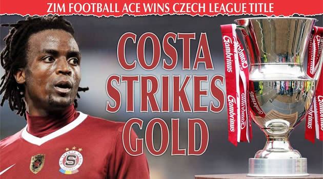 Costa Nhamoinesu ZIM FOOTBALL ACE WINS CZECH LEAGUE TITLECOSTA STRIKES GOLD The