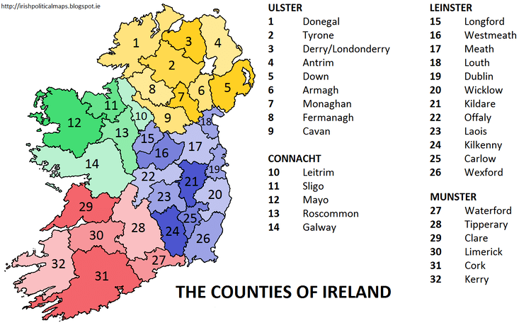 Counties of Ireland Irish Political Maps The Counties of Ireland