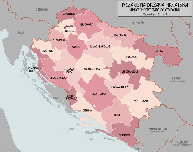 Counties of the Independent State of Croatia