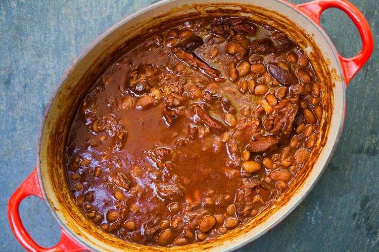Cowboy beans Cowboy Beans Recipe SimplyRecipescom