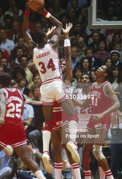 Cozell McQueen Akeem Olajuwon Cozell McQueen and Thurl Bailey NC State Phi
