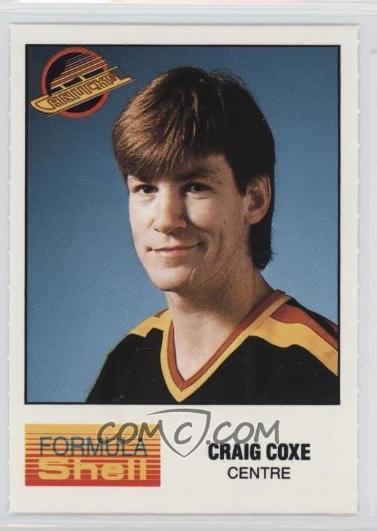 Craig Coxe 198788 Formula Shell Vancouver Canucks Base CRCO Craig Coxe