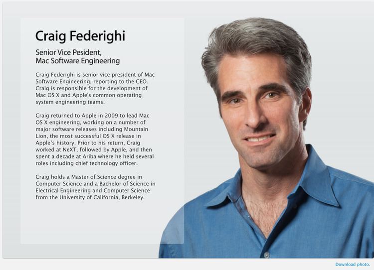 Craig Federighi Craig Federighi and Dan Riccio Join Apple39s Executive Team