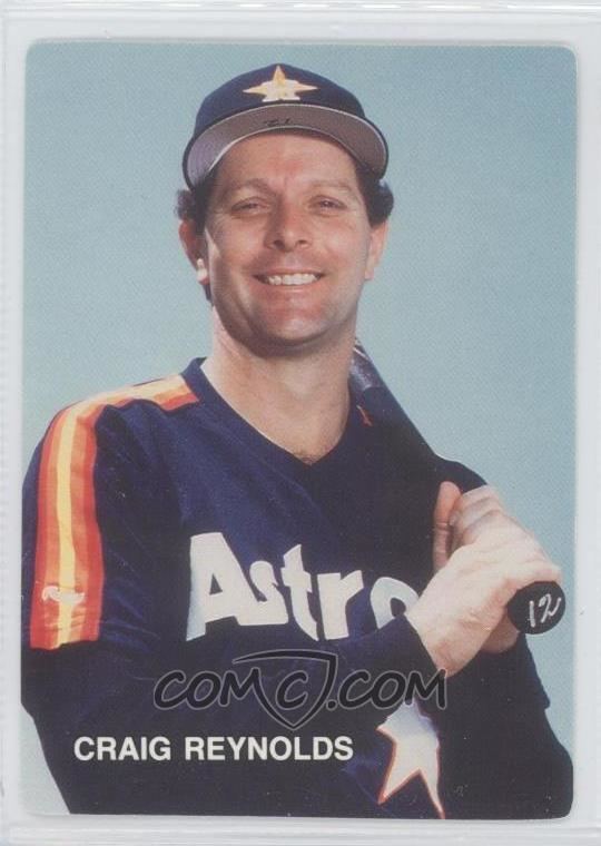 Craig Reynolds (baseball) 1987 Mothers Cookies Houston Astros Stadium Giveaway Base 19