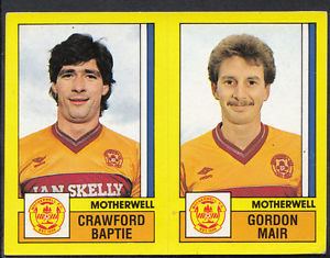 Crawford Baptie Panini Football 1987 Sticker No 544 Motherwell Crawford Baptie