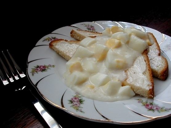 Creamed eggs on toast Creamed Eggs On Toast Recipe Foodcom