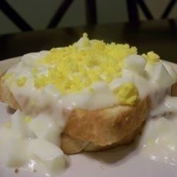 Creamed eggs on toast Creamed Eggs on Toast Recipe Allrecipescom