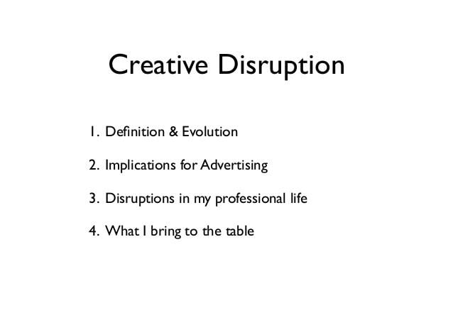 Creative Disruption Creative Disruption A Visual Rsum