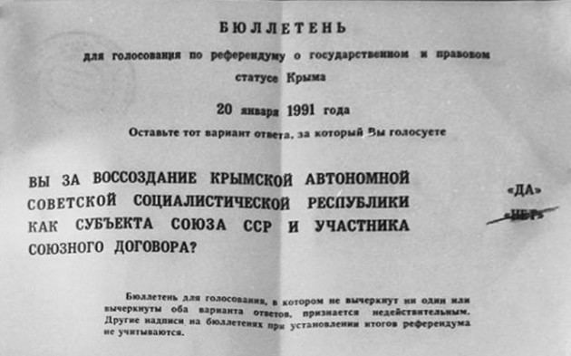 Crimean sovereignty referendum, 1991