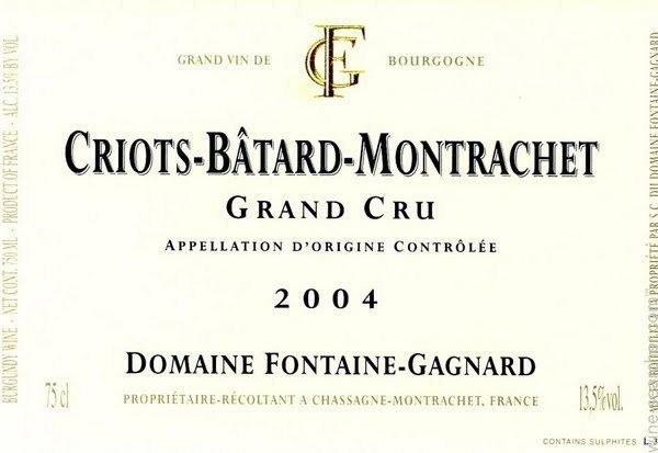 Criots-Bâtard-Montrachet Tasting Notes 2004 Domaine FontaineGagnard CriotsBatard