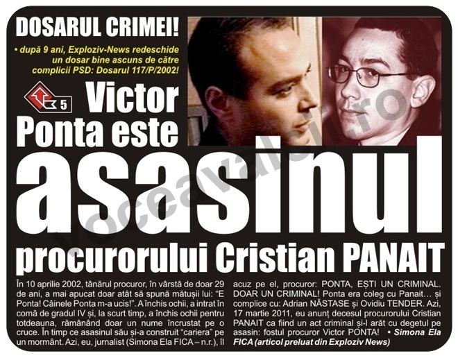 Cristian Panait Plagiatorul Victor Ponta suspect de omucidere In memoriam Cristian