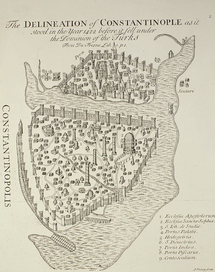 Cristoforo Buondelmonti A Map Of Constantinople In 1422 by Cristoforo Buondelmonti