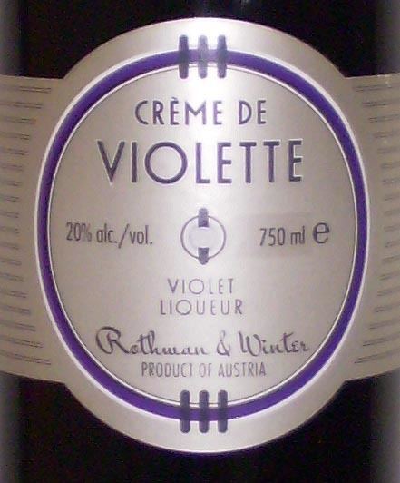 Crème de violette FileLabel creme de violettejpg Wikimedia Commons