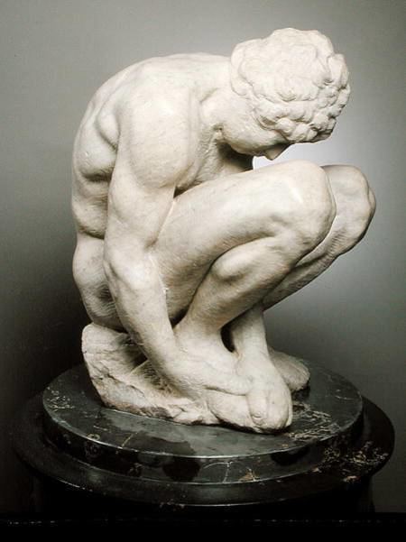 Crouching Boy Crouching Boy Michelangelo Buonarroti as art print or hand