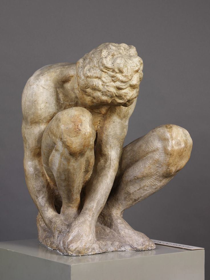 Crouching Boy Michelangelo Buonarroti Plaster Cast of a Crouching Boy after the