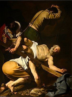 Crucifixion of St. Peter (Caravaggio) httpsuploadwikimediaorgwikipediacommonsthu