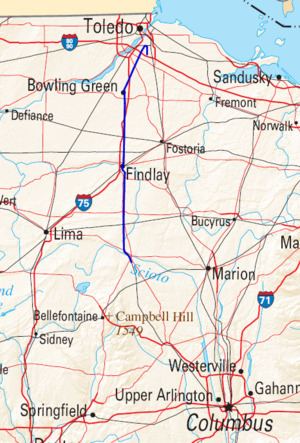 Map of the railway engine CSX 8888 incident. The train's path highlighted in blue