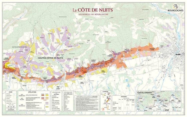 Côte de Nuits Professional access CTE DE NUITS MAP 88 X 55 CM FLAT