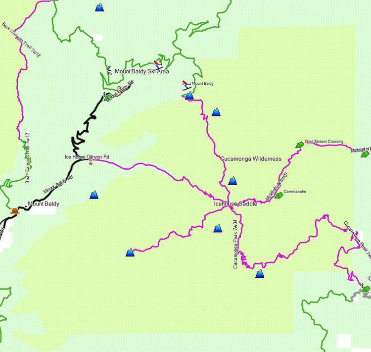 Cucamonga Wilderness Cucamonga Wilderness California Trail Map