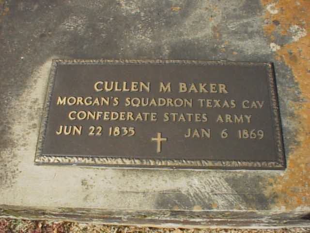 Cullen Baker Cullen Montgomery Baker 1835 1869 Find A Grave Memorial