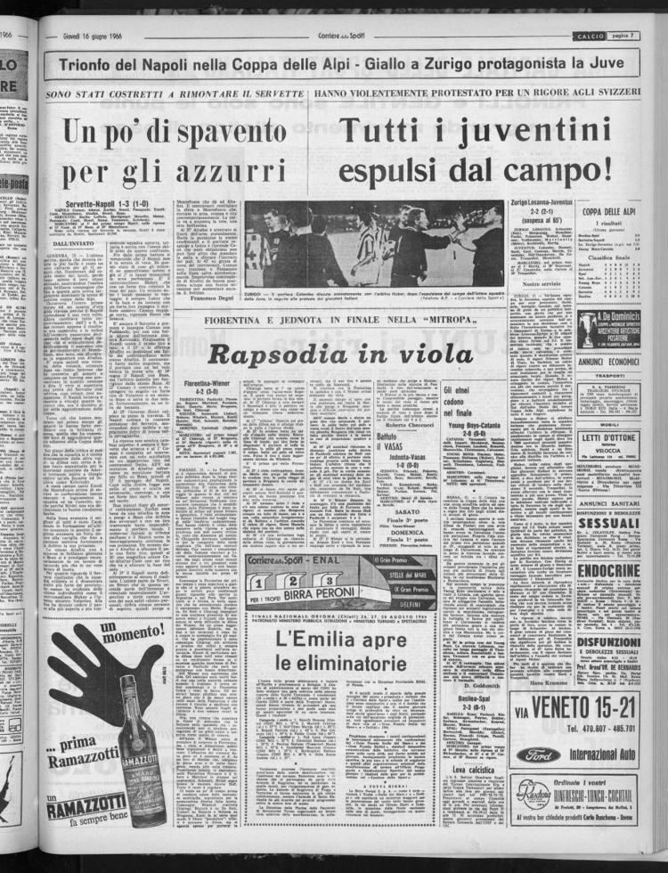 Cup of the Alps Coppa delle Alpi 1966 quando la Juventus dimostr di non saper