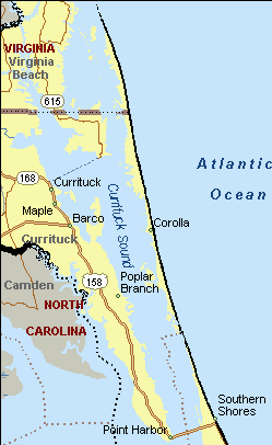 Currituck Sound Fishing Maps showing the Currituck Sound