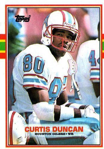 Curtis Duncan HOUSTON OILERS Curtis Duncan 92 TOPPS 1989 NFL American Football